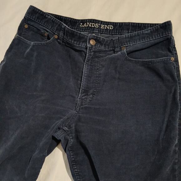 Lands' End Men's 35x31 Traditional Fit Navy Blue Corduroy Pants Cotton/Poly Blnd - Picture 5 of 11